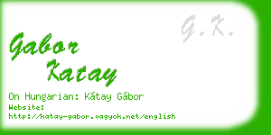gabor katay business card