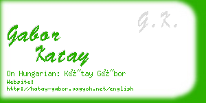 gabor katay business card